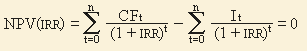 Формула IRR внутренняя норма доходности